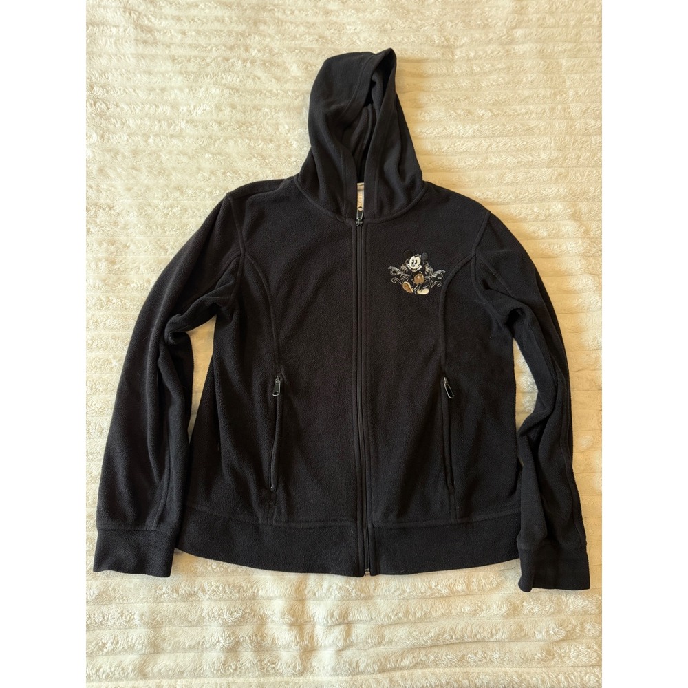 Disney Parks Mickey Mouse Black Fleece Full Zip Hoodie Walt Disney World Mens M